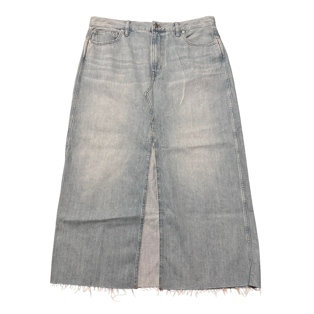 NWT Madewell The Rilee Denim Midi Skirt Fitzgerald Wash Size 30